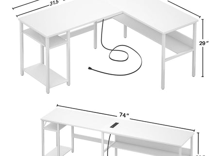 Unikito Reversible L-Shaped Desk – White