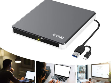 External DVD Drive, USB C Superdrive for Apple USB 3.0