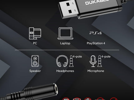 DUKABEL USB Headphone Adapter