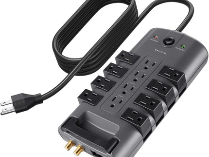 Belkin Surge Protector Power Strip w/ 8 Rotating & 4 Standard Outlets