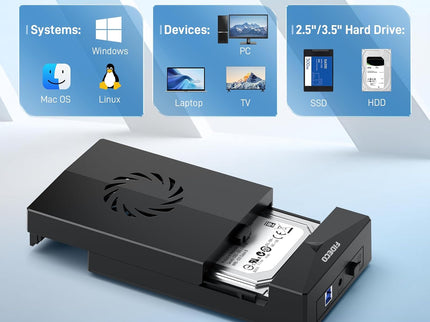 FIDECO Hard Drive Enclosure, USB 3.0