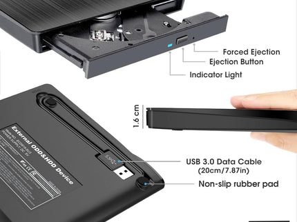ROOFULL External CD DVD Drive for Laptop