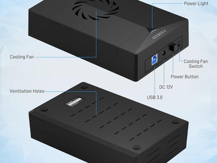 FIDECO Hard Drive Enclosure, USB 3.0