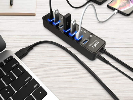 Powered USB Hub 3.0, Atolla 7-Port USB Data Hub
