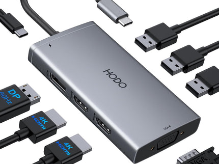 USB C Docking Station Dual Monitor Adapter for Dell HP