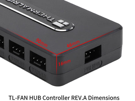Thermalright Fan Hub Controller Rev.A – 10-Port 4-Pin 12V, SATA Powered, Magnetic + Paste, Supports 10 Fan Groups