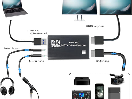 4K HDMI Capture Card for Streaming & Gaming