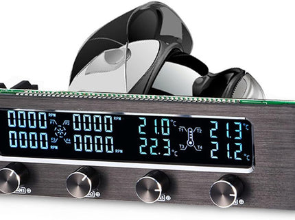 4-Channel PC Fan Controller – LCD Display, Temp Sensor, Date/Time, Supports 4 CPU Fans