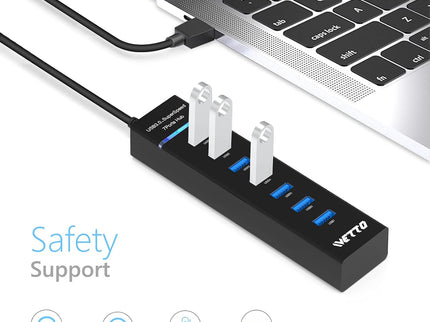 7-Port USB 3.0 Hub, IVETTO Data USB Hub