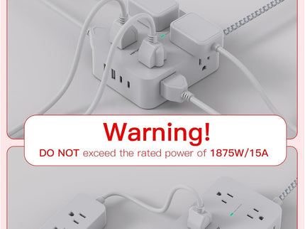 Surge Protector Power Strip - HANYCONY 8 Outlets 4 USB