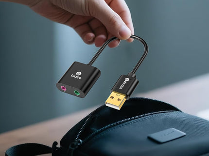 USB to 3.5mm Jack Audio Adapter External Sound Card with 3.5mm Headphone and Microphone TRS Jack to USB Compatible with Windows, Laptops, Desktops Windows, MAC, Linux, PC, PS5, PS4