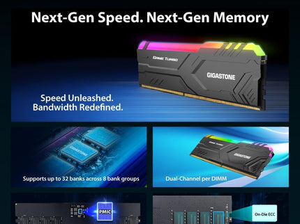 【RGB DDR5 RAM】 GIGASTONE Game Turbo 128GB Kit