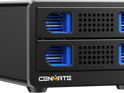 Aluminum Dual Bay Hard Drive Enclosure with Cooling Fan