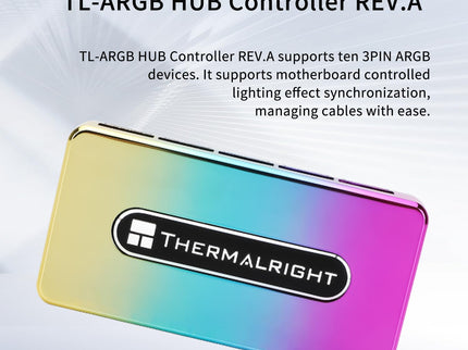 Thermalright ARGB Hub Controller Rev.A – 10-Port 5V 3-Pin, SATA Powered, 10 Groups Fans