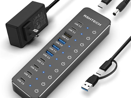 RSHTECH 10 Ports Powered USB 3.2/USB