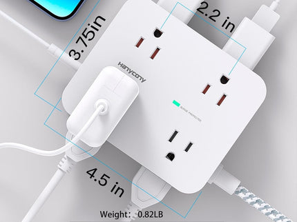 Surge Protector Power Strip - HANYCONY 8 Outlets 4 USB