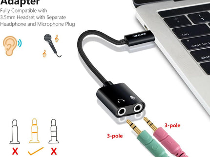 ENVEL USB to 3.5mm Audio Adapter,External Stereo Sound Card