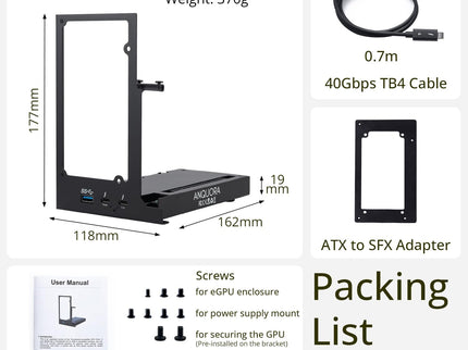 ANQ-L336 Mini eGPU Enclosure 40Gbps Thunderbolt3/4