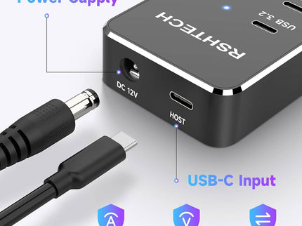 RSHTECH 10 Ports Powered USB 3.2/USB