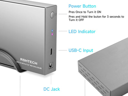 RSHTECH Hard Drive Enclosure Upgraded Version 3.5"
