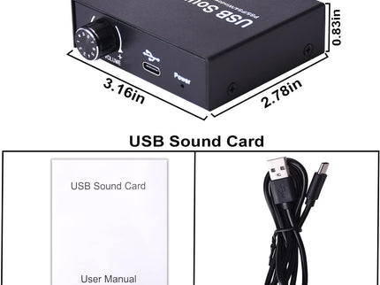 External Sound Card, Tendak USB Audio Adapter with Volume Output and Bass Adjustment, Stereo Sound Card with 3.5mm Microphone Port for Windows/Linux/MAC/iOS/Android System, PS5, Laptops, Desktops