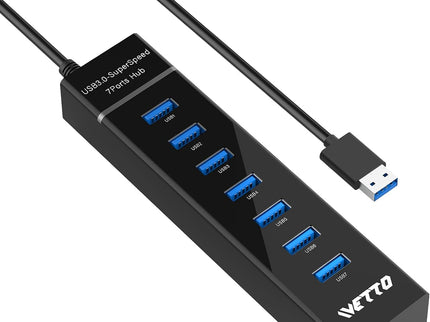 7-Port USB 3.0 Hub, IVETTO Data USB Hub