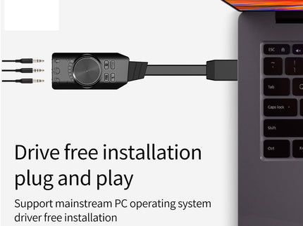 USB Sound Card Virtual 7.1 Surround Sound USB External Sound Card Adapter with PUBG Sound Effects for PC/PS4/PS5/Mac/Gaming Headset,Plug and Play