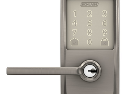 Schlage Encode Lever Century-Latitude Satin Nickel Smart Wi-Fi and Bluetooth Touchscreen Keypad Electronic Handle Lock
