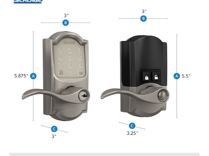 Schlage Encode Lever Camelot-Accent Satin Nickel Smart Wi-Fi and Bluetooth Touchscreen Keypad Electronic Handle Lock
