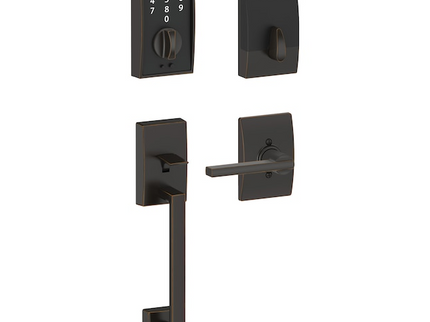 Schlage Touch Century-Latitude Aged Bronze Touchscreen Keypad Electronic Deadbolt and Handle Lock