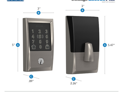 Schlage Encode Plus Century Satin Nickel Smart Wi-Fi and Bluetooth Touchscreen Keypad Electronic Deadbolt Lock