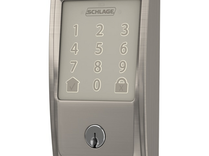 Schlage Encode Century Satin Nickel Smart Wi-Fi and Bluetooth Touchscreen Keypad Electronic Deadbolt Lock