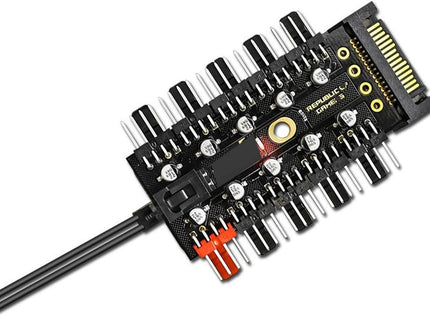 Fan Controller pc Chassis Fan Hub CPU Cooling Fan hub pc 10 Port 12 V SATA to Fan-Header with 4 Pin PWM Controller Corsair Fan