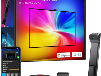 Govee TV Backlight 3 Lite, 7.8ft RGBICW Wi-Fi LED Strip with Camera