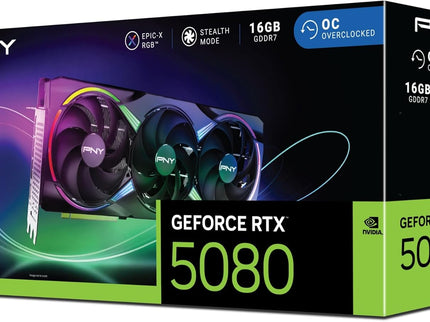 PNY NVIDIA GeForce RTX™ 5080 Epic-X™ ARGB OC Triple Fan