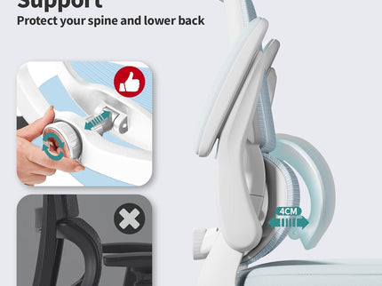 TRALT Ergonomic Office Chair – Mesh, High Back, Wheels – Blue