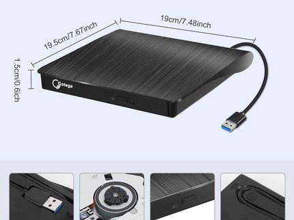 Gotega External DVD Drive, USB 3.0