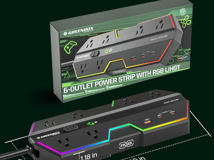 4000J Surge Protector Power Strip with USB Ports