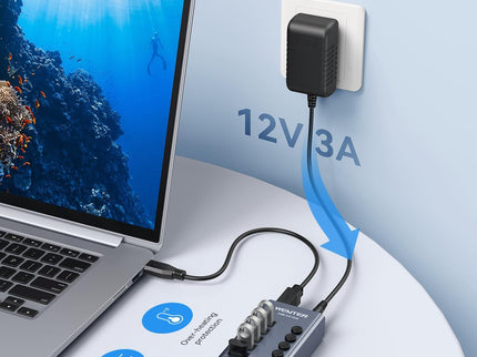 Powered USB 3.0 Hub, Wenter 10 Ports 36W Powered USB Hub