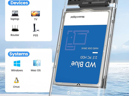 ORICO 2.5'' External Hard Drive Enclosure USB 3.0 to SATA III