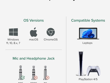 Plugable USB Audio Adapter with 3.5mm Speaker-Headphone and Microphone Jack, Add an External Stereo Sound Card to Any PC, Compatible with Windows, Mac, and Linux - Driverless