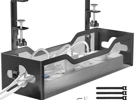Under-Desk Metal Mesh Cable Management Tray