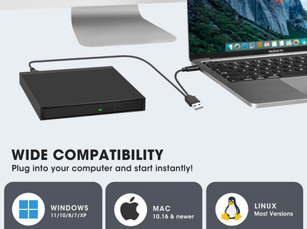 ROOFULL External CD DVD Drive