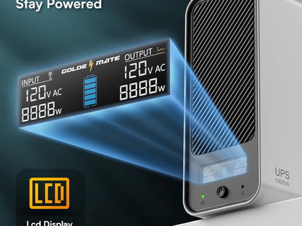 1000VA/600W Lithium UPS Battery Backup