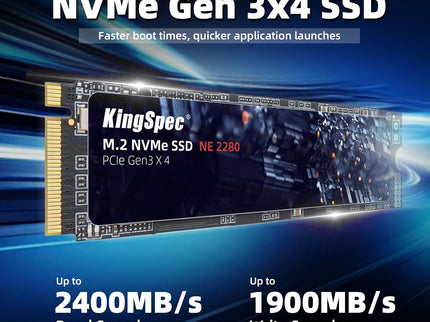 KingSpec SSD 512GB, M.2 NVMe Gen3x4 SSD