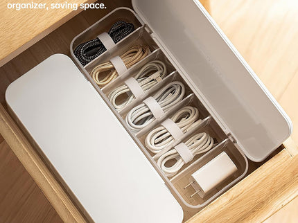 2-Pc Cable Organizer Storage Box with 14 Wire Ties