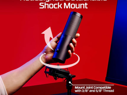 HyperX QuadCast 2 S – USB Microphone with RGB, Shock Mount