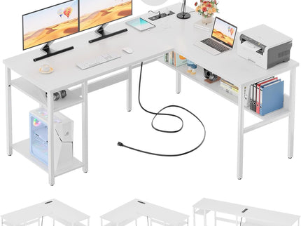 Unikito Reversible L-Shaped Desk – White