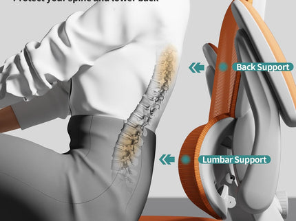 TRALT Ergonomic Office Chair – Mesh, High Back, Wheels – Orange