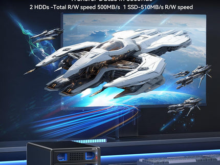 Aluminum Dual Bay 10Gbps Hard Drive Enclosure with Cooling Fan